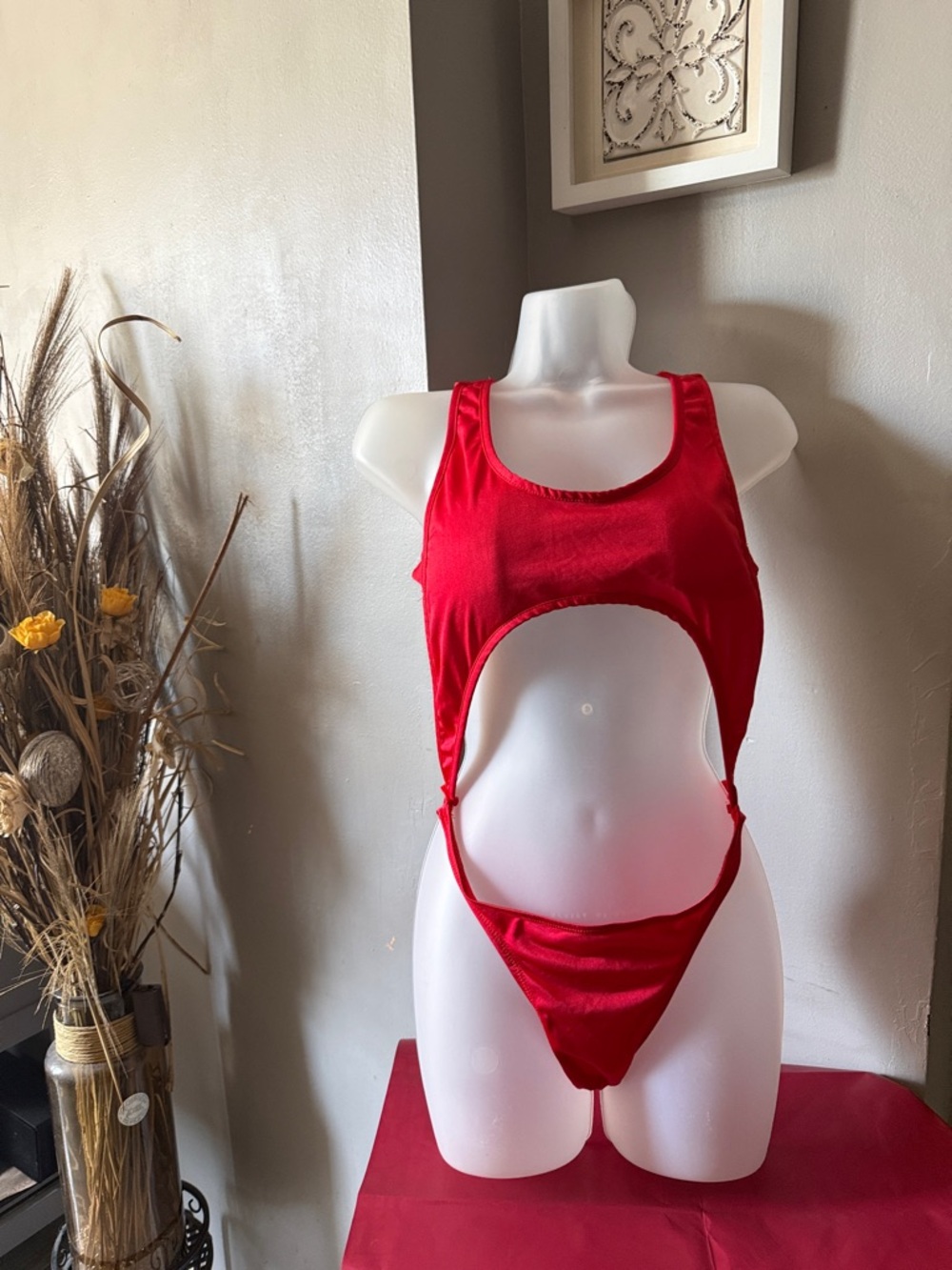 Forever 21 Red Cutout One-Piece Swimsuit